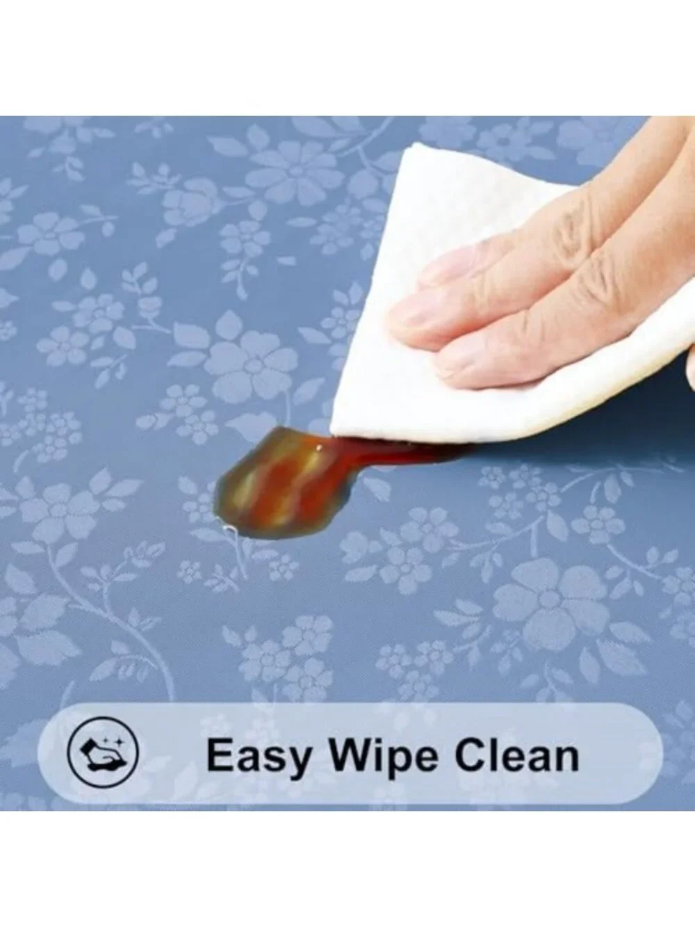 Waterproof Heavy Duty Vinyl Tablecloth, Rectangle 60x102 Inch, Durable & Easy